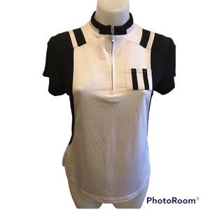 Jamie Sadock Black and White Golf Shirt